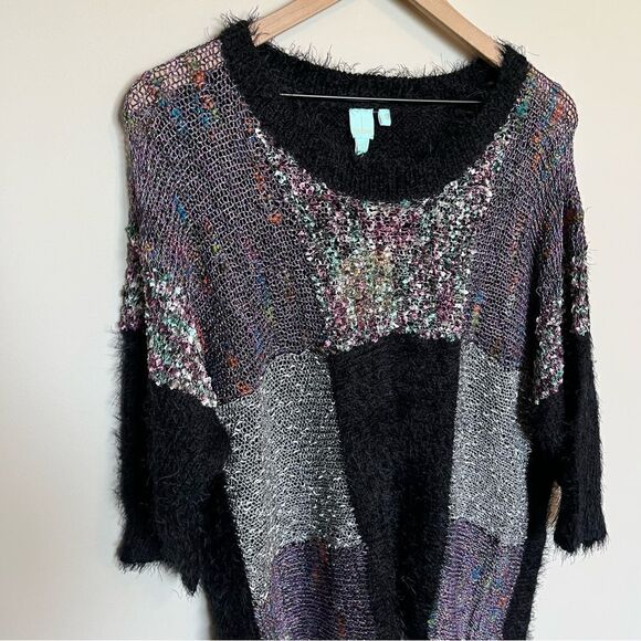 Shu Shu Patchwork Shag Sweater - Picture 4 of 13